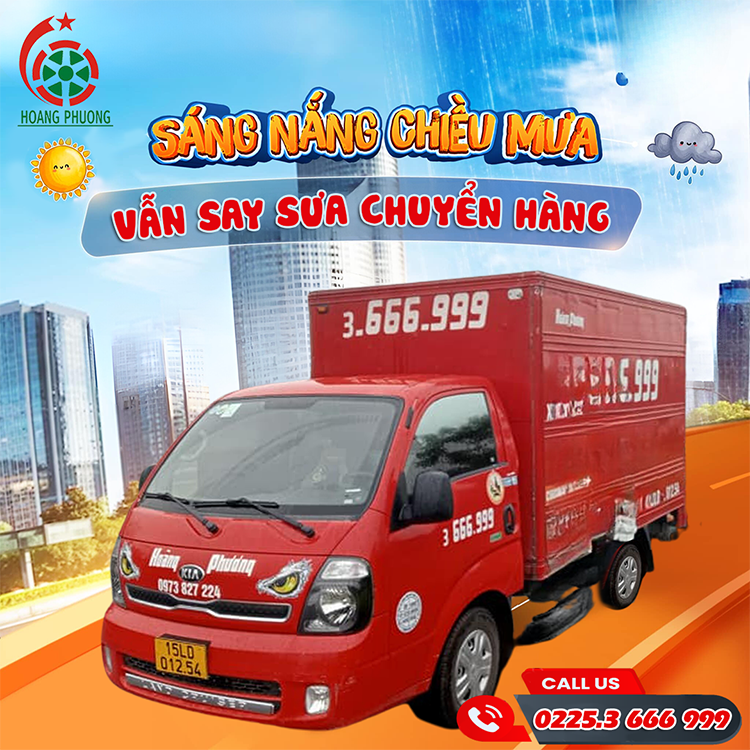 Sáng nắng, chiều mưa- Taxi Tải Hoàng Phương vẫn say sưa chuyển hàng